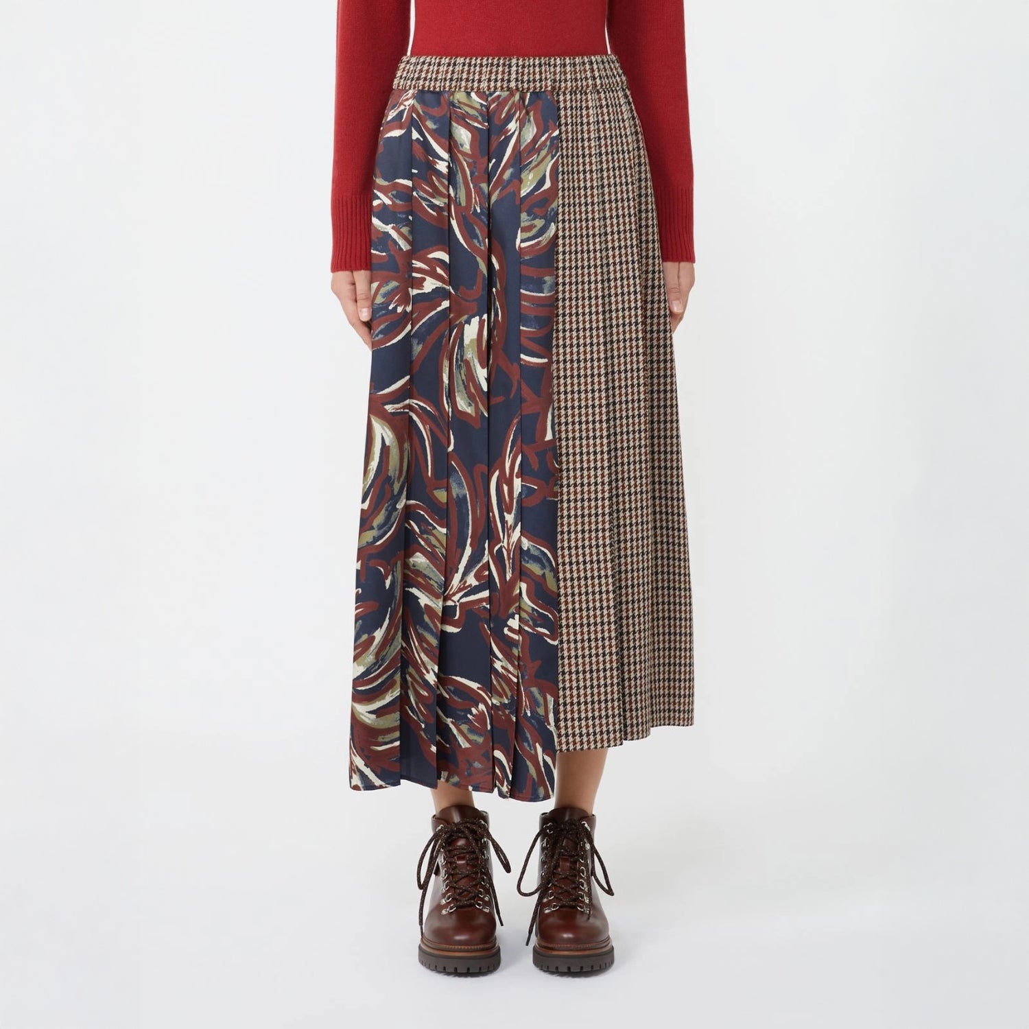 Fanale Pleated Skirt - Red Purple