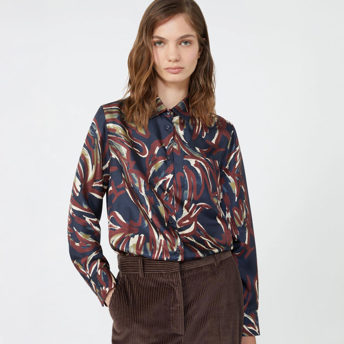 Rive Printed Shirt - Plum