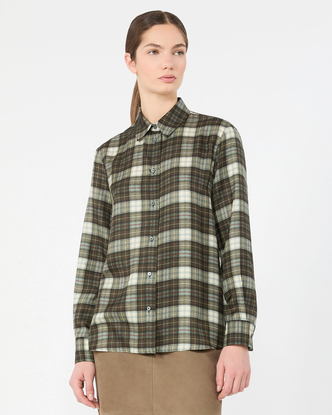 Rete Tartan Shirt - Green Ecru