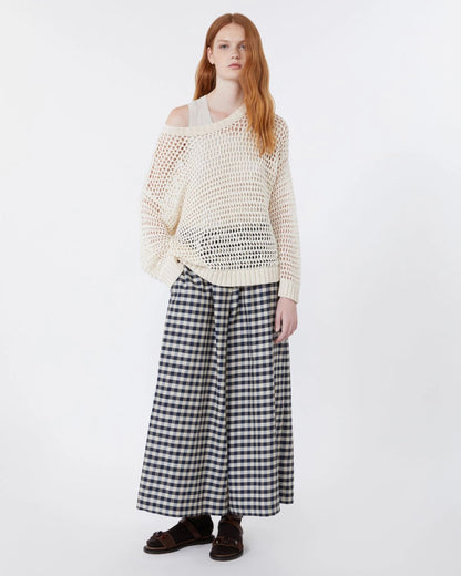 Donare Gingham Check Trouser - Navy