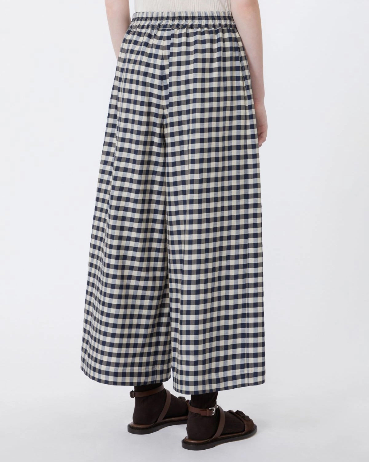 Donare Gingham Check Trouser - Navy