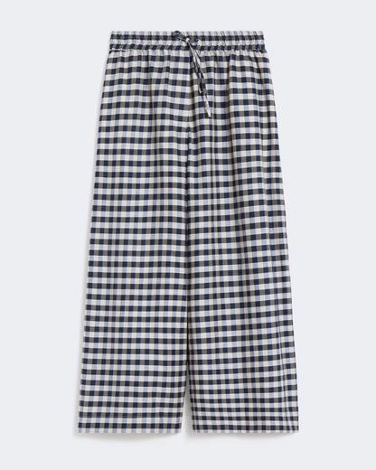 Donare Gingham Check Trouser - Navy