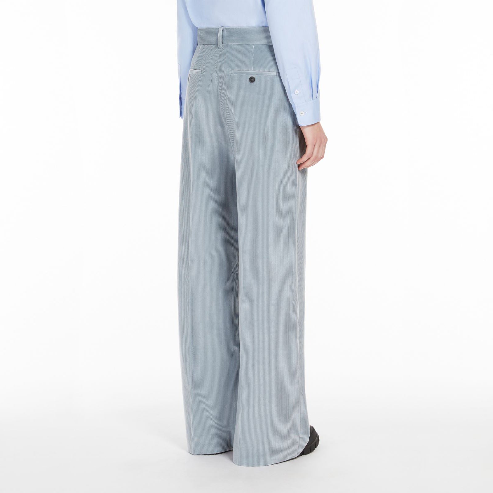 Tania Long Cord Trousers - Sky Blue