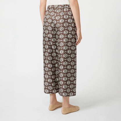 Tortona Silk Patterned Trouser - Chocolate