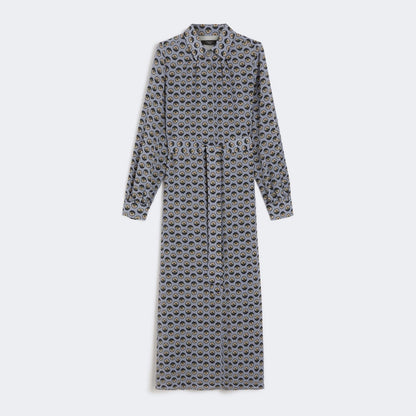 Narvel Patterned Shirt Dress - Blue Print