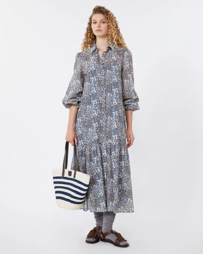 Oboli Printed Shirt Dress - Navy