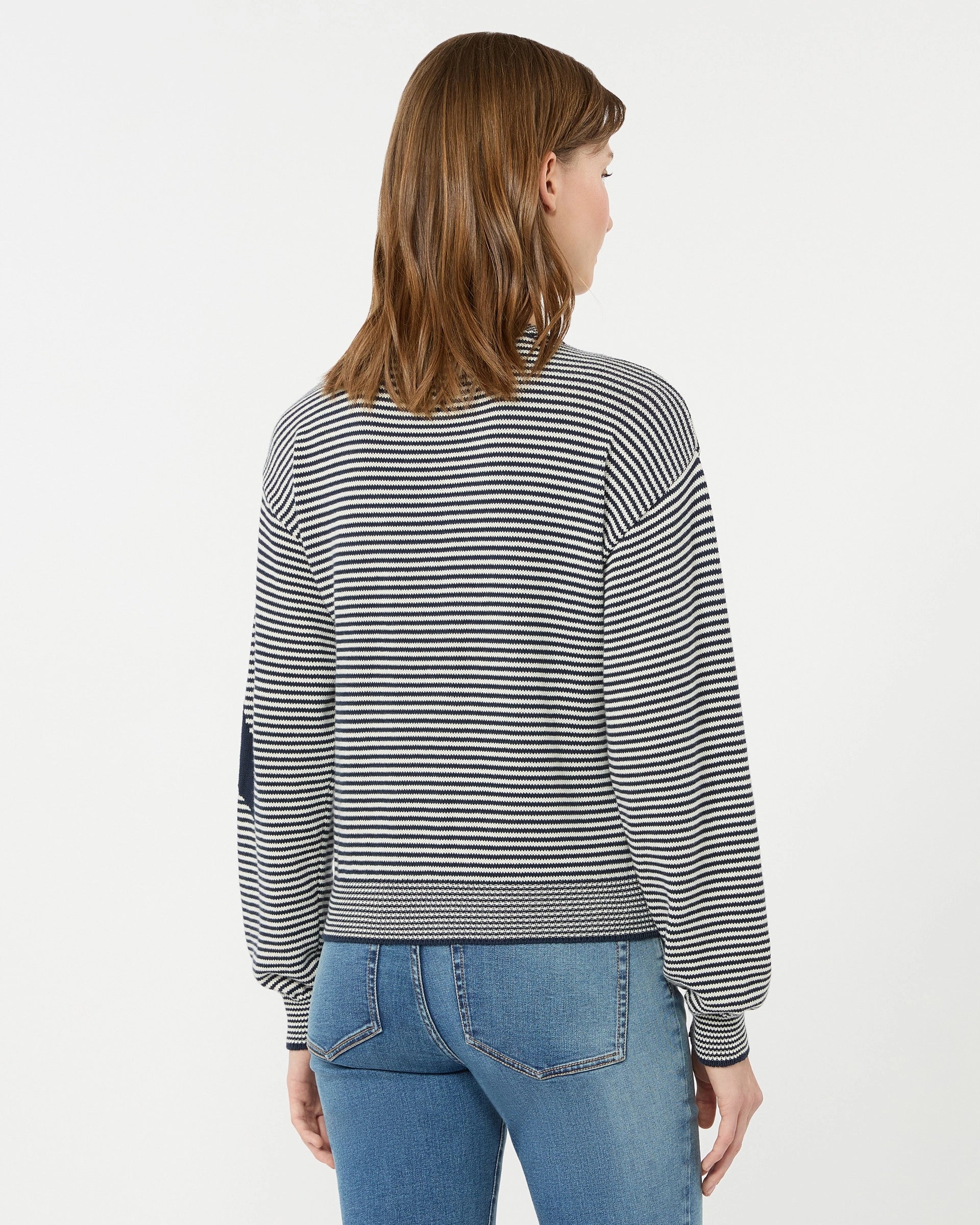 Teiera Stripe Nautical Cardigan - Navy White