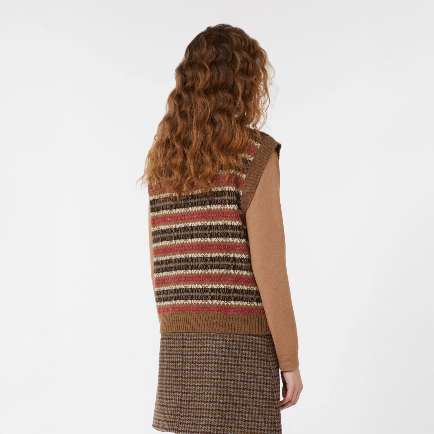 Fleres Jacquard Tank - Camel