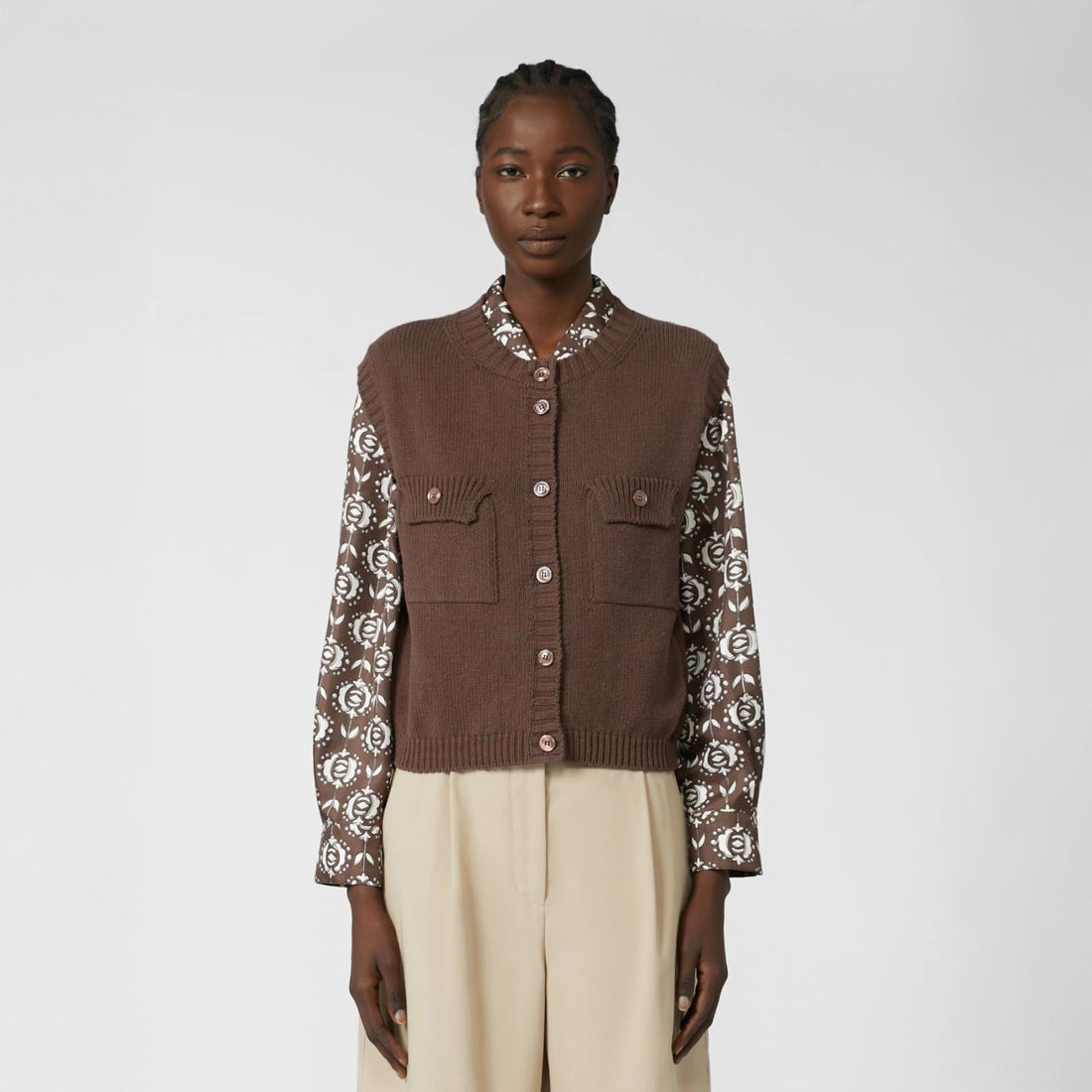 Caprara Knitted Waistcoat - Chocolate