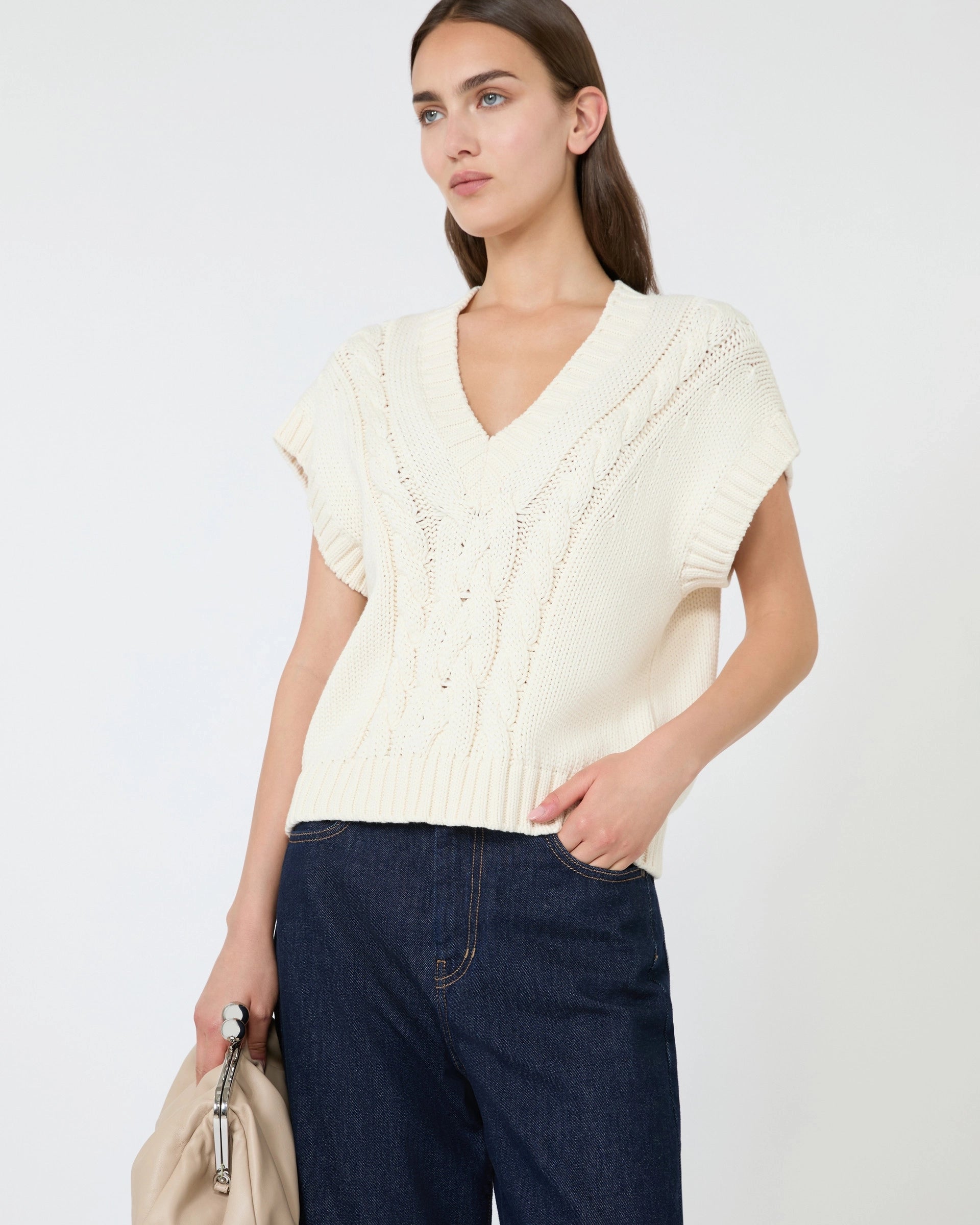 Pascia Knitted Tank - Beige