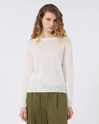 Atzeco Linen Basic Knit - White