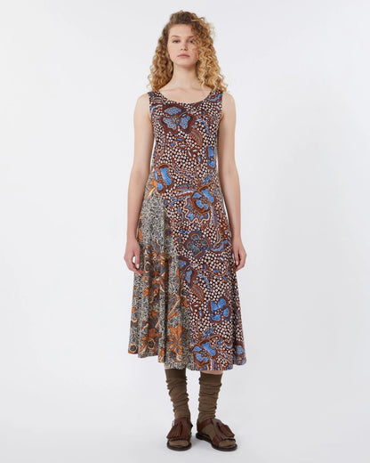 Pausa Jersey Sless Dress - Brown Multi