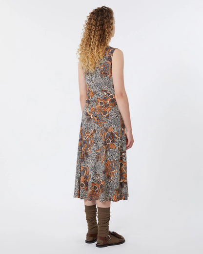 Pausa Jersey Sless Dress - Brown Multi