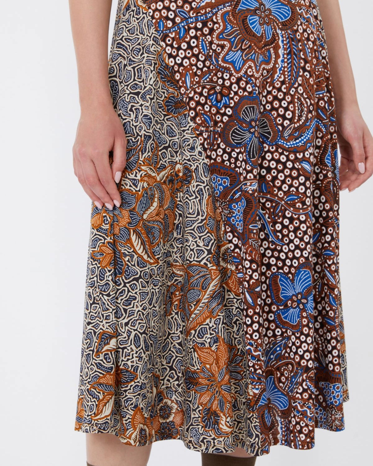 Pausa Jersey Sless Dress - Brown Multi