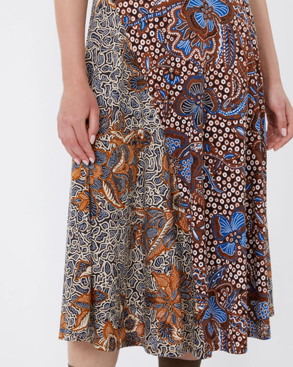 Pausa Jersey Sless Dress - Brown Multi