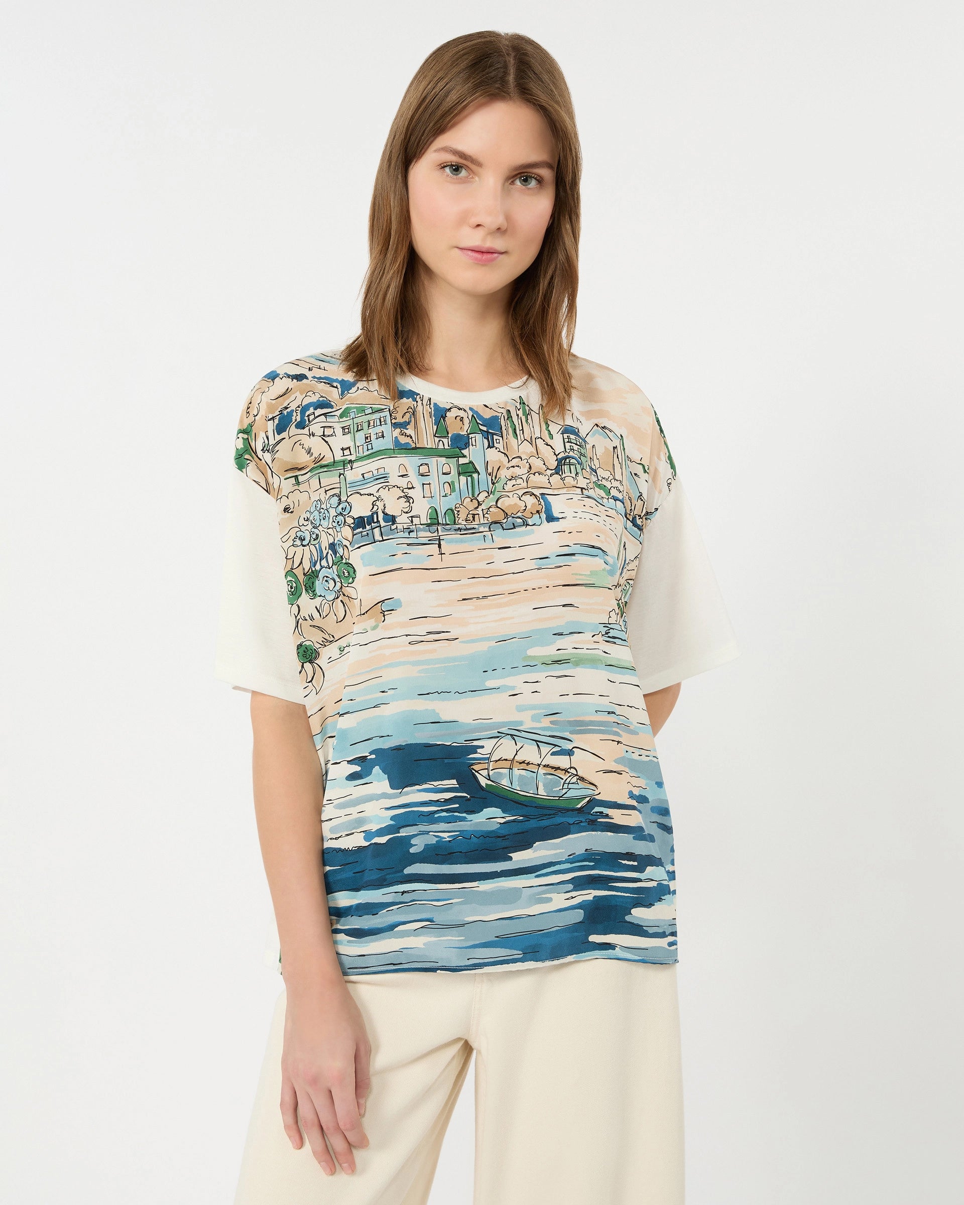 Terzo Holiday Print Tee - Light Blue