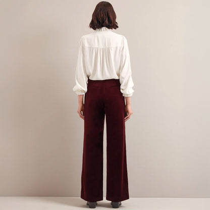 Taylor Velvet Trouser - Burgundy