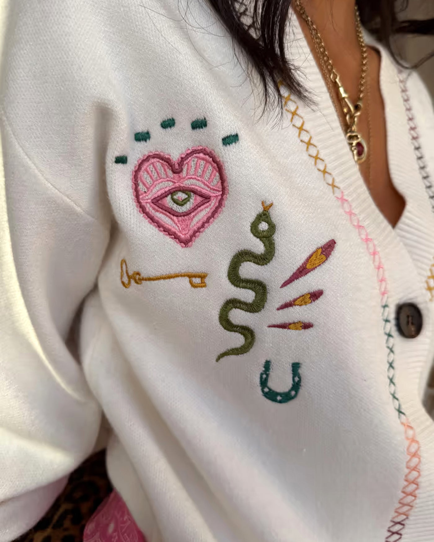 Cream Western Martha Cardigan - Cream