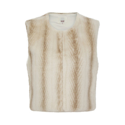 Edelweiss Gilet - Cream Zig Zag