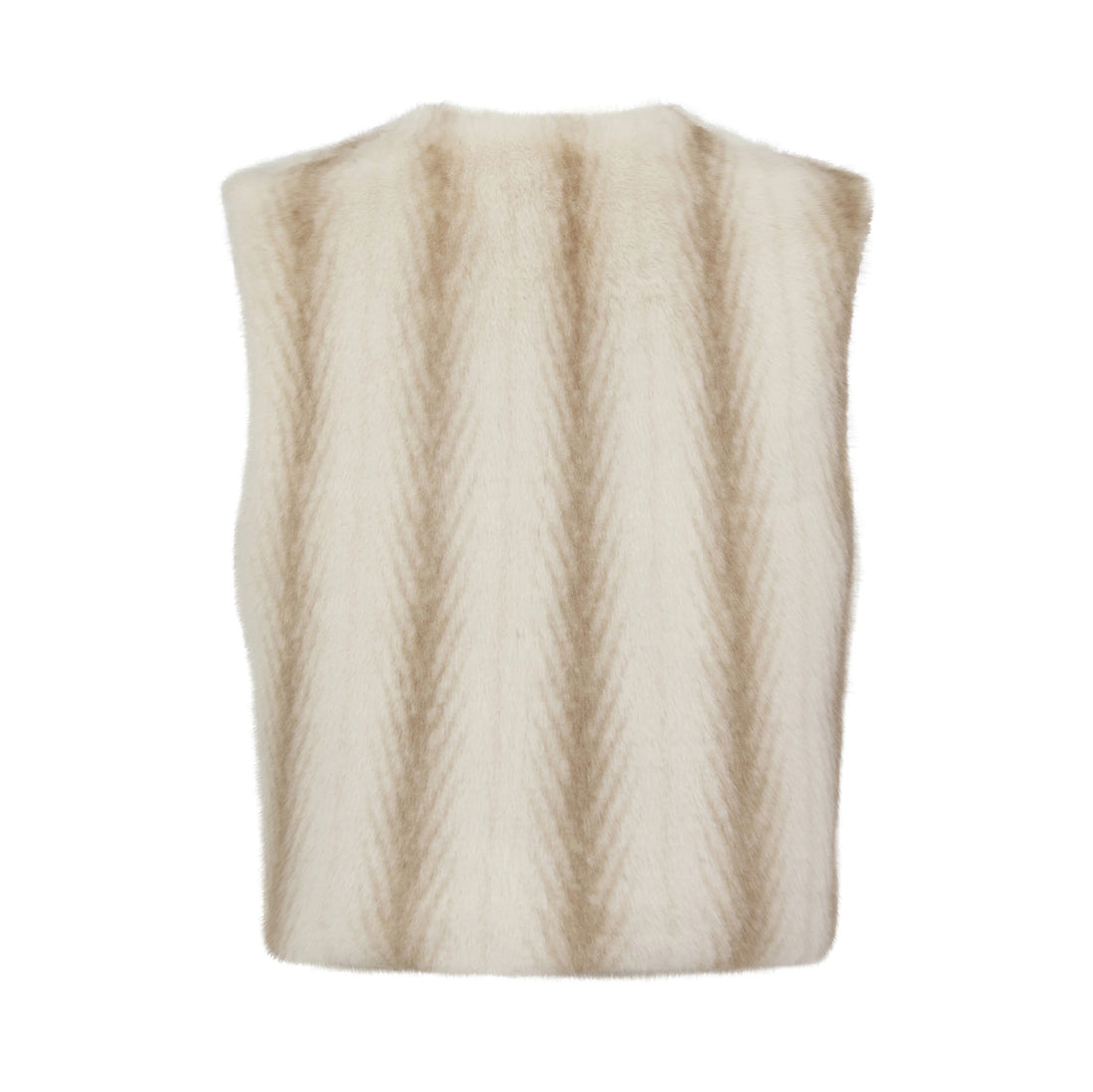 Edelweiss Gilet - Cream Zig Zag