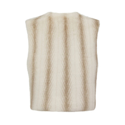 Edelweiss Gilet - Cream Zig Zag