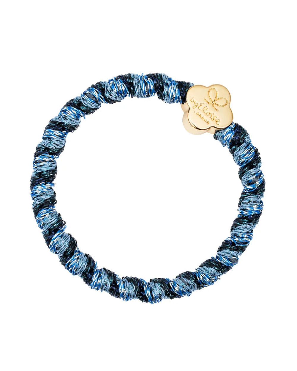Woven Gold Quatrefoil - Blue Moon