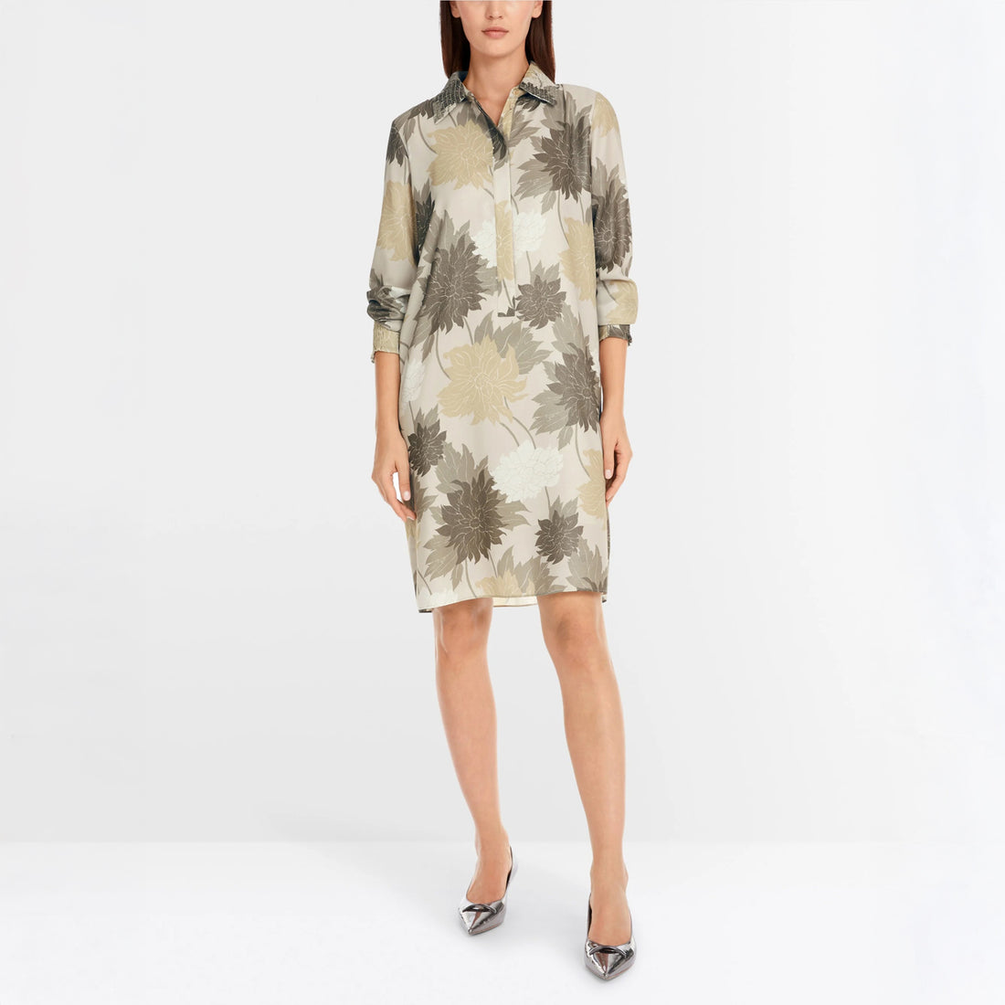 Floral Print Dress - Taupe