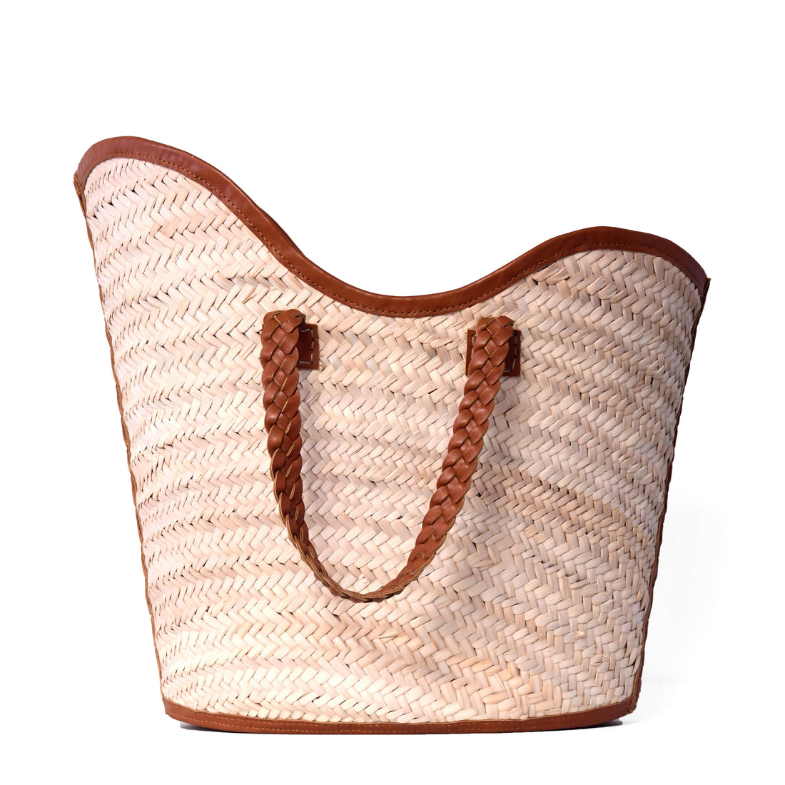 Yza Basket Weave Bag Large - Nude