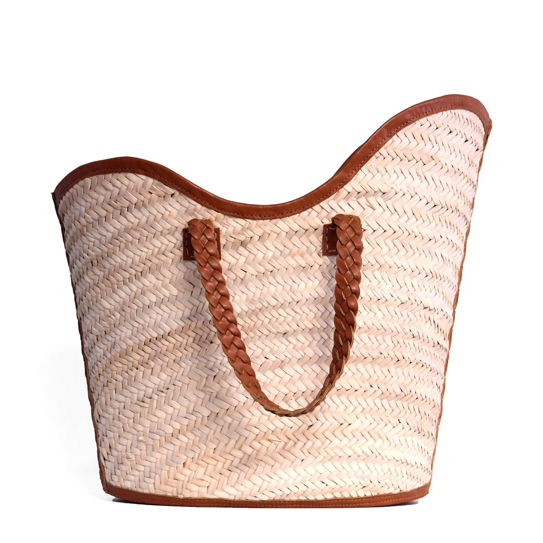 Yza Basket Weave Bag Large - Nude