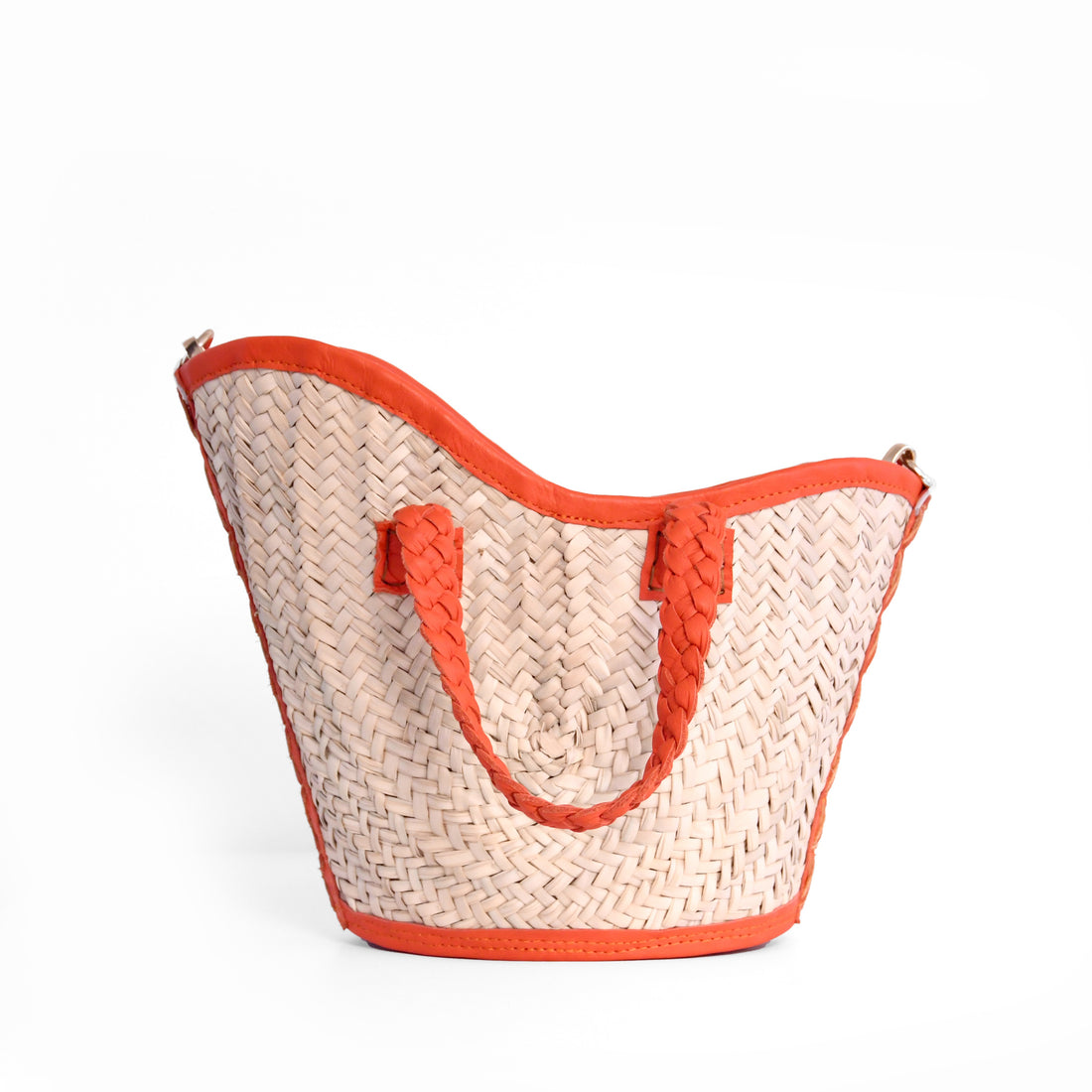 Yza Basket Weave Bag Small - Tangerine