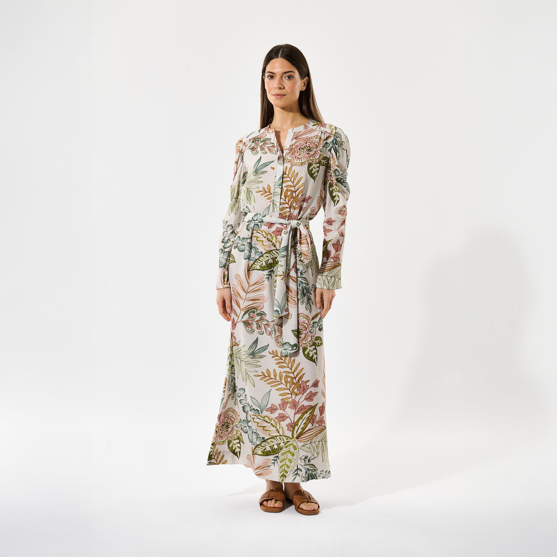 Yanna Gathered Dress - Passiflora