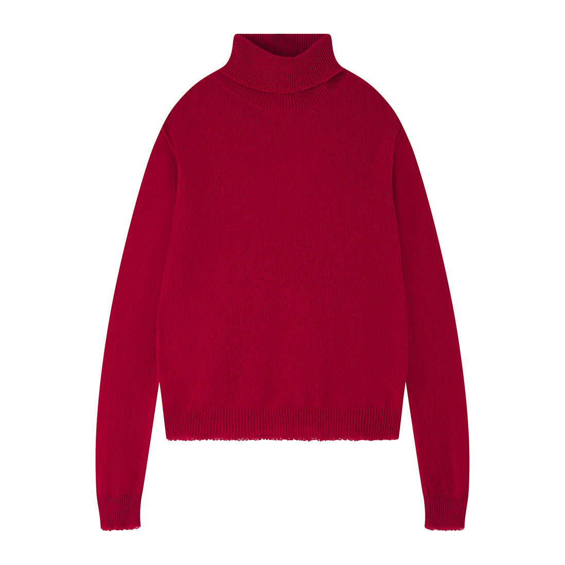 Distressed Roll Collar - Burgundy