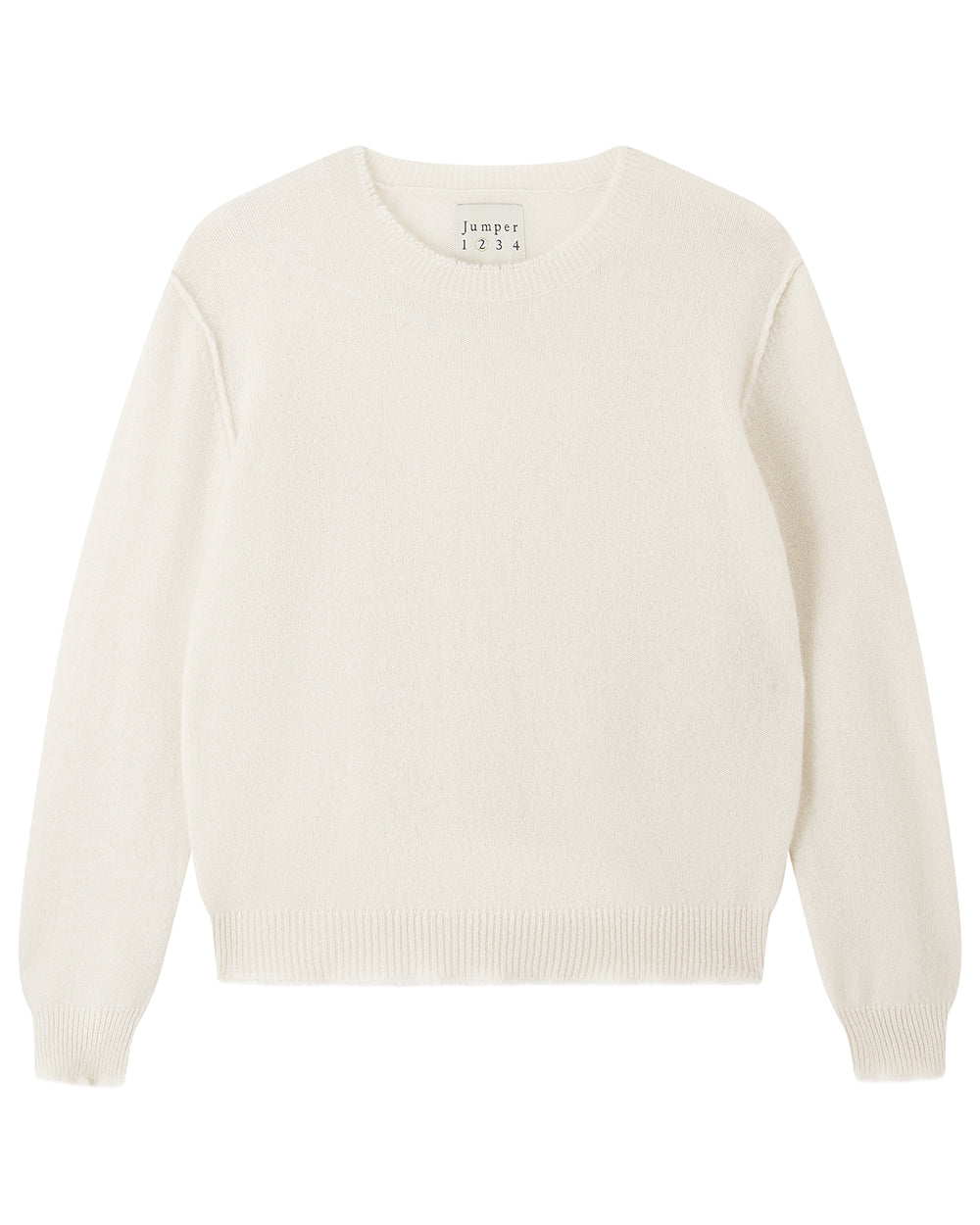 Distressed Cashmere Crew - Limestone