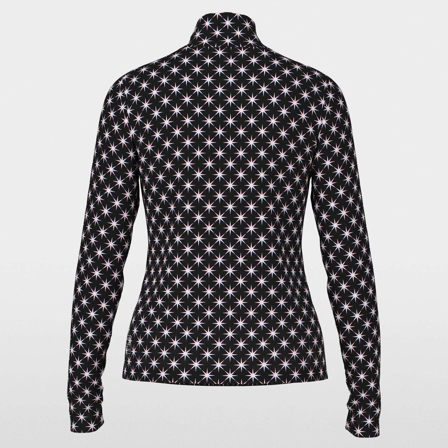 Star Fitted Polo Top - Black And White