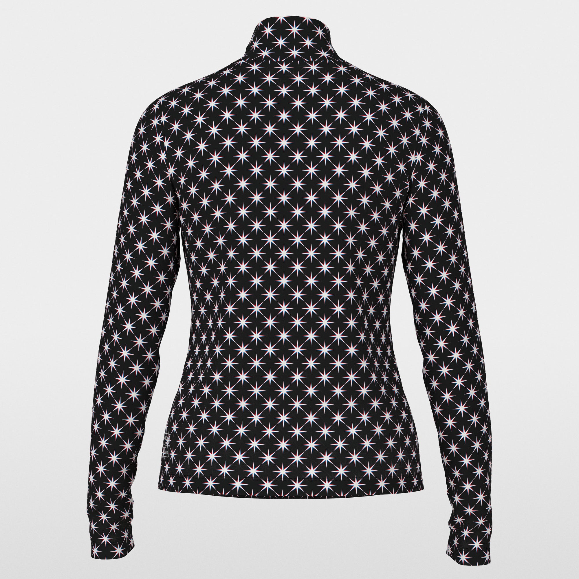 Star Fitted Polo Top - Black And White