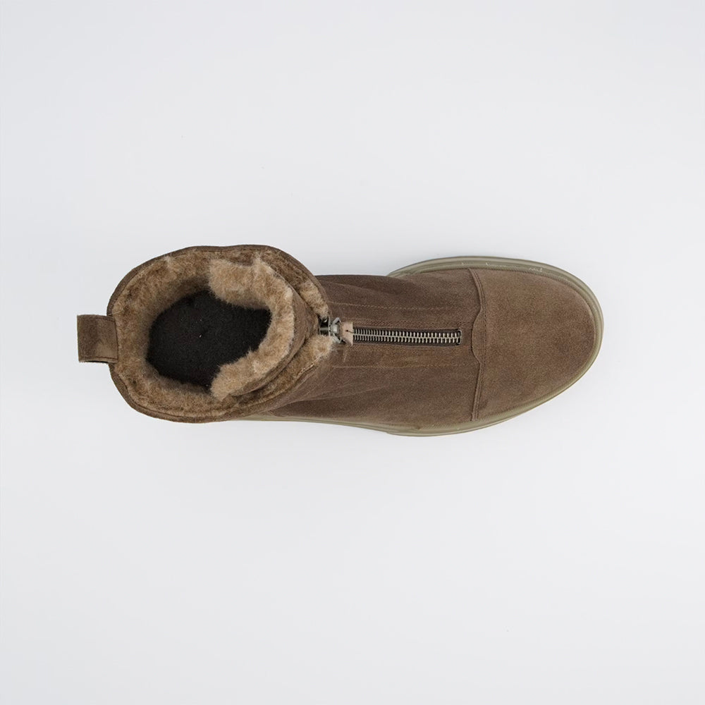 Zip Front Boot - Brown