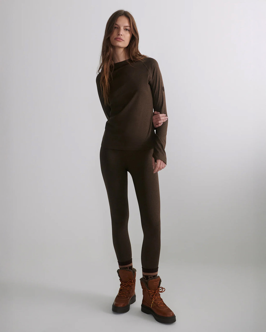 Always Warm Base Layer Legging - Deep Chocolate Marl