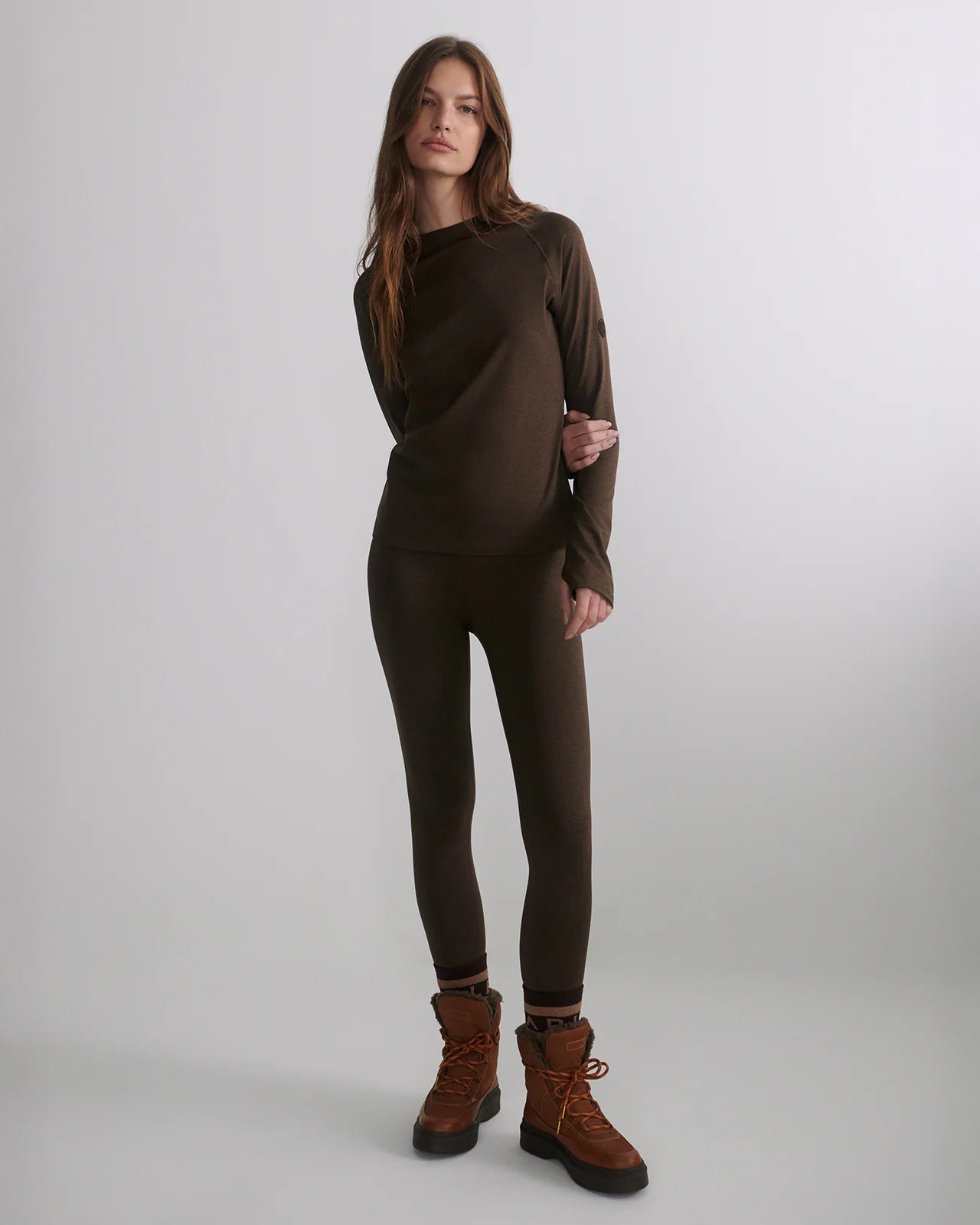 Always Warm Base Layer Legging - Deep Chocolate Marl