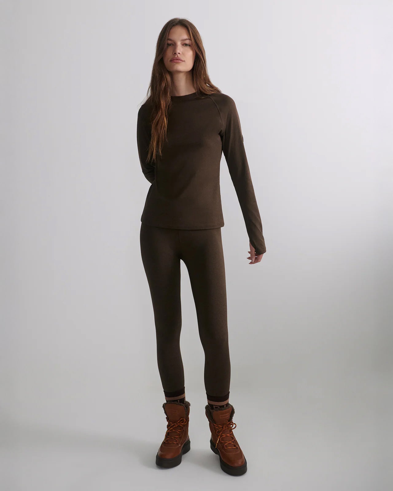 Always Warm Base Layer Legging - Deep Chocolate Marl