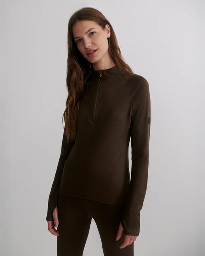 Always Warm Half Zip Baselayer - Deep Chocolate Marl