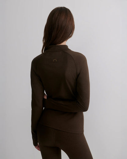 Always Warm Half Zip Baselayer - Deep Chocolate Marl