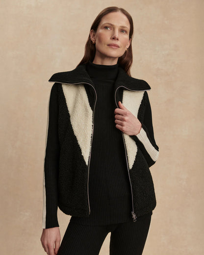 Caspian Sherpa Gilet - Black