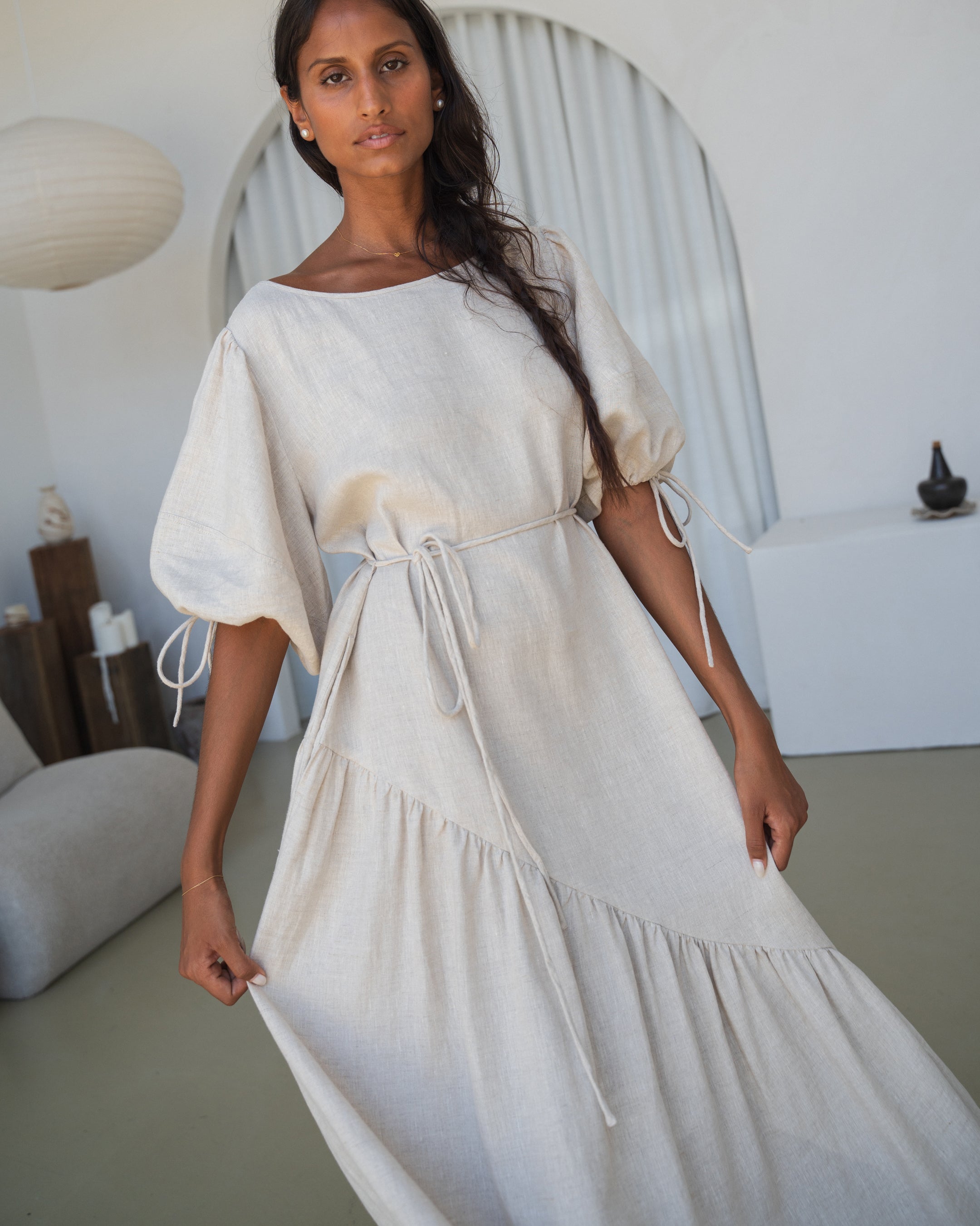 Charlotte Linen Dress - Oatmeal