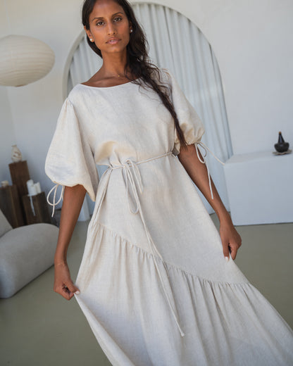 Charlotte Linen Dress - Oatmeal