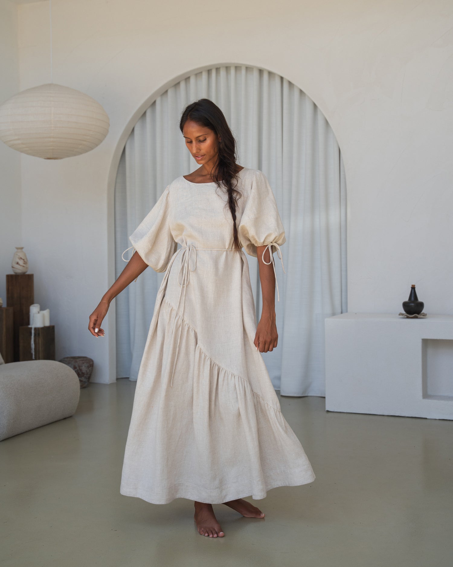 Charlotte Linen Dress - Oatmeal