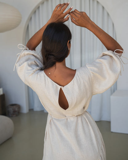 Charlotte Linen Dress - Oatmeal