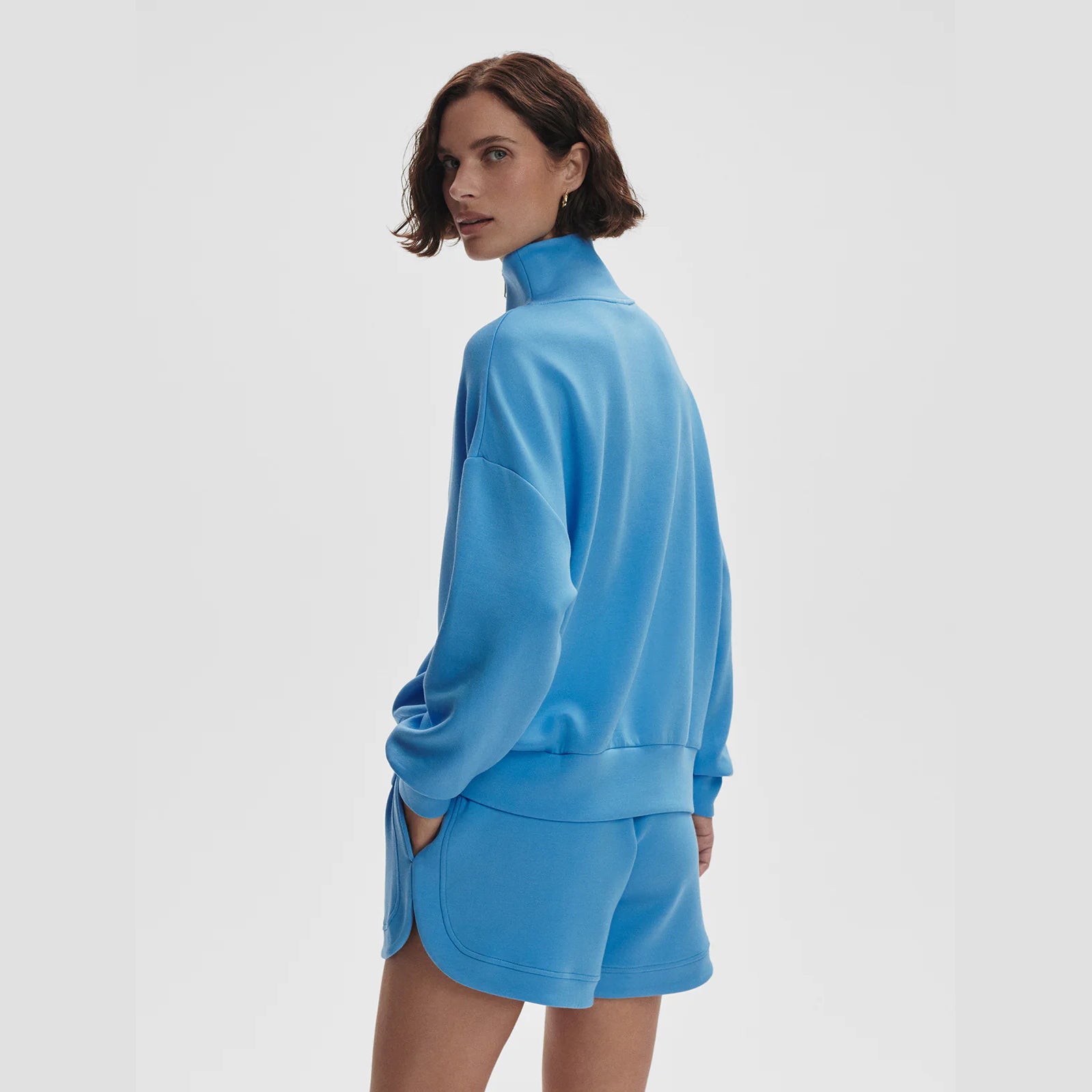 Hawley Half Zip Sweat - Azure Blue