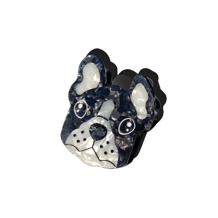 Hand-Painted Frenchie Dog Claw Hair Clip - Frenchie