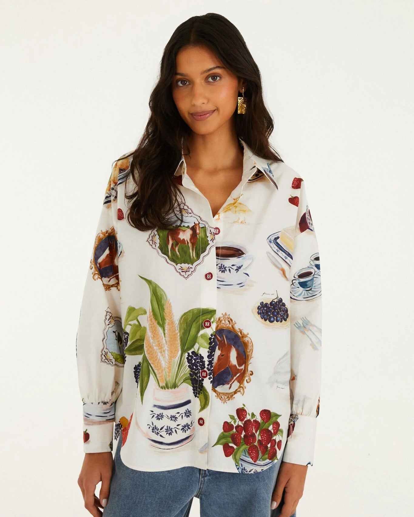 Country Table Shirt -  Winter White