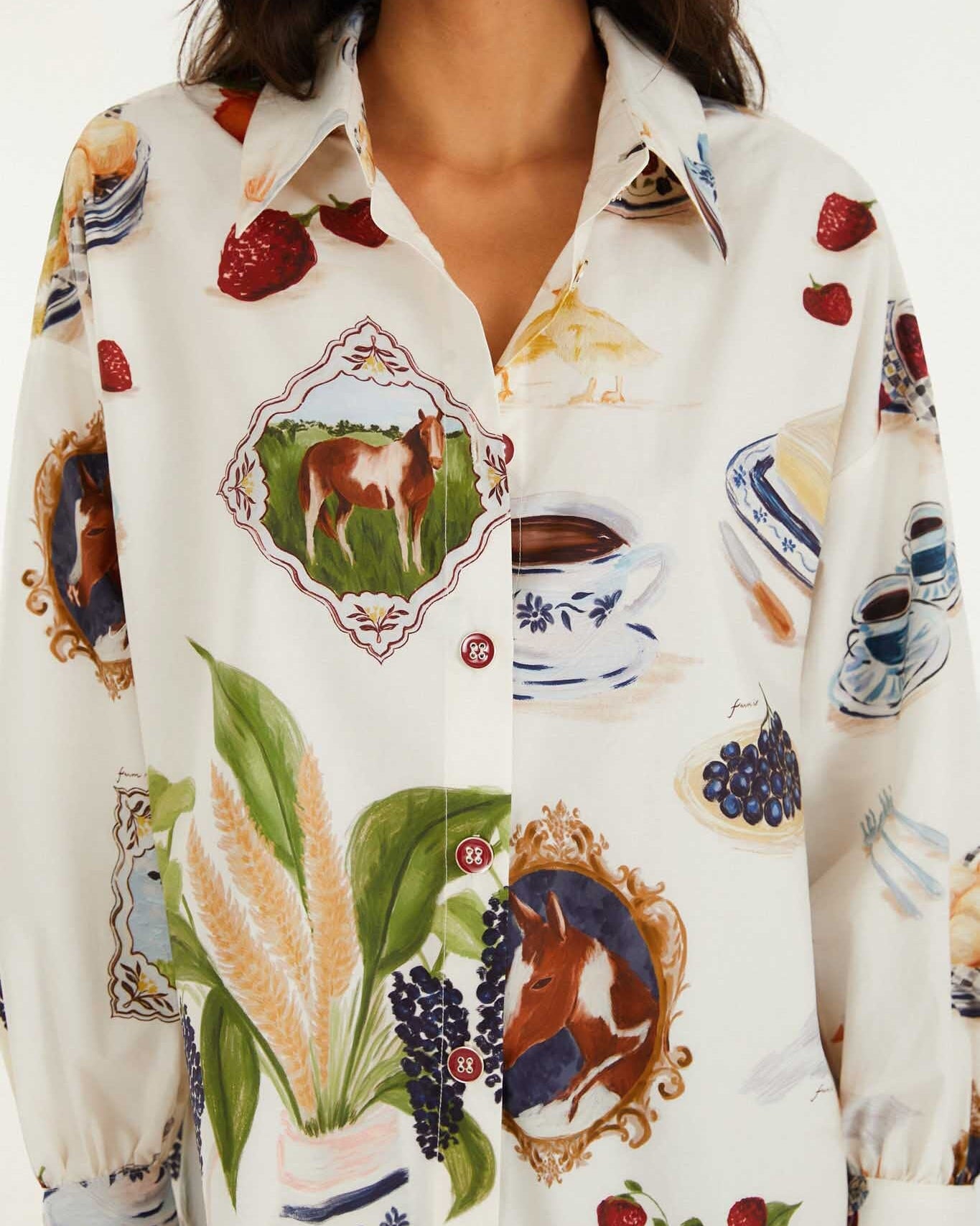 Country Table Shirt -  Winter White